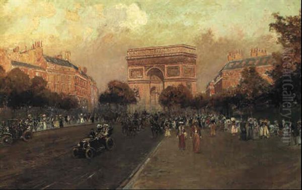 On The Avenue Foch, Paris Oil Painting by Carlo Brancaccio