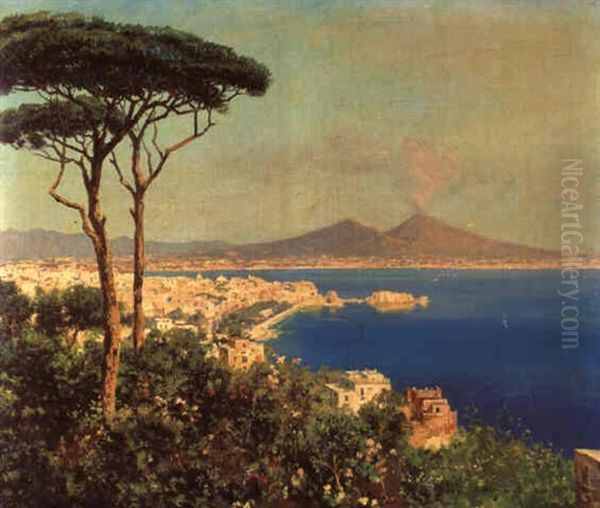 Le Golfe De Naples Depuis Le Tombeau De Virgile Oil Painting by Carlo Brancaccio