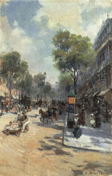 Boulevard A Parigi Oil Painting by Carlo Brancaccio