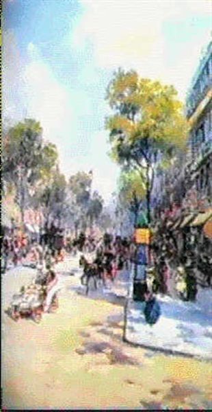 Les Grands Boulevards Oil Painting by Carlo Brancaccio