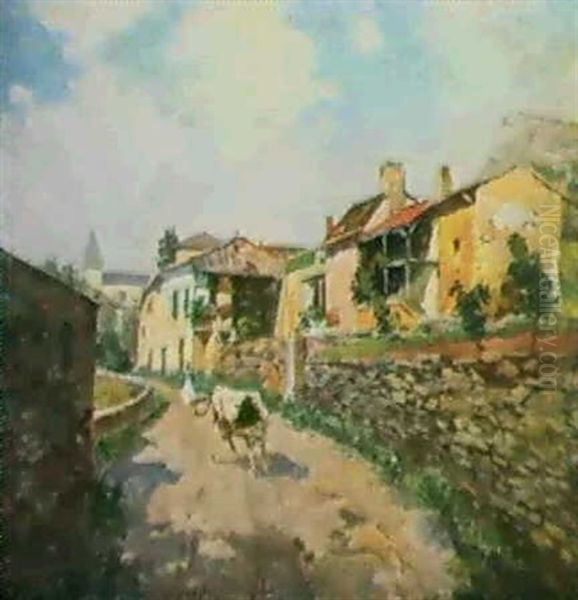 A Walk Through The Village Oil Painting by Carlo Brancaccio