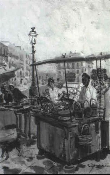 Al Mercato Oil Painting by Carlo Brancaccio