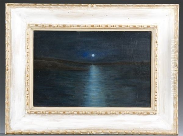 Nocturnal Landscape Oil Painting by Emile Pierre Branchard