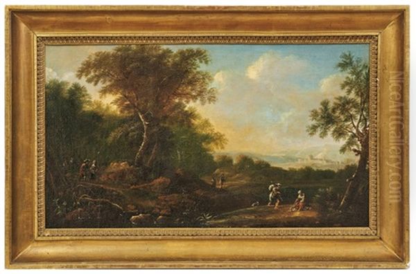 Ideale Landschaft Mit Personen Oil Painting by Johann Christian Brand