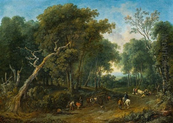 Waldlandschaft Mit Bauerlicher Staffage Oil Painting by Johann Christian Brand