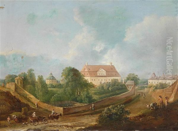 Weite Landschaft Bzw. Landschaft Mit Einem Herrenhaus (pair) Oil Painting by Johann Christian Brand