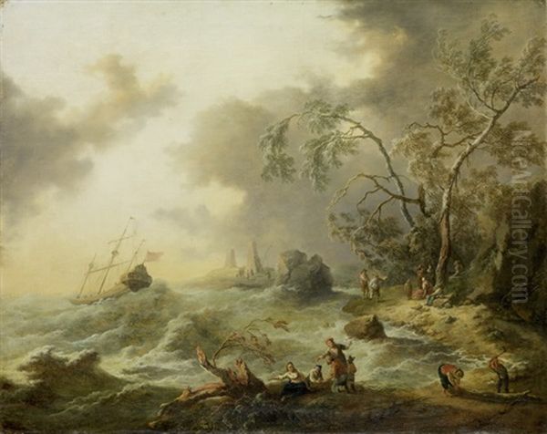 Bewaldete Landschaft Mit Figurenstaffage Oil Painting by Johann Christian Brand