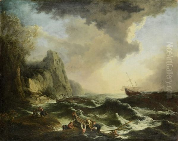 Schiffbruch Oil Painting by Johann Christian Brand