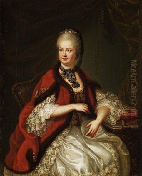 Portraitbildnis Der Marie Elisabeth Auguste, Kurfurstin Von Bayern, Geborene Prinzessin Von Pfalz-sulzbach Oil Painting by Johann Christian Brand