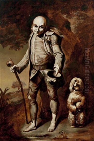 Bildnis Eines Bettlers Mit Seinem Hund Oil Painting by Johann Christian Brand