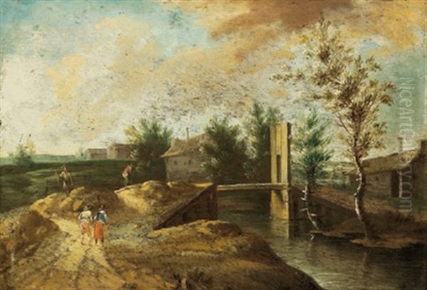 Landschaften (pair) Oil Painting by Johann Christian Brand