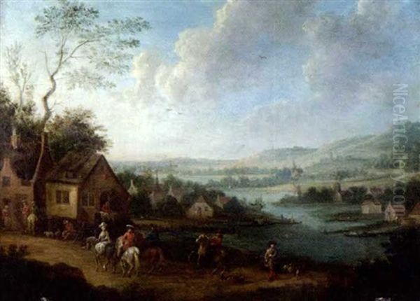 Weite Fluslandschaft Oil Painting by Johann Christian Brand