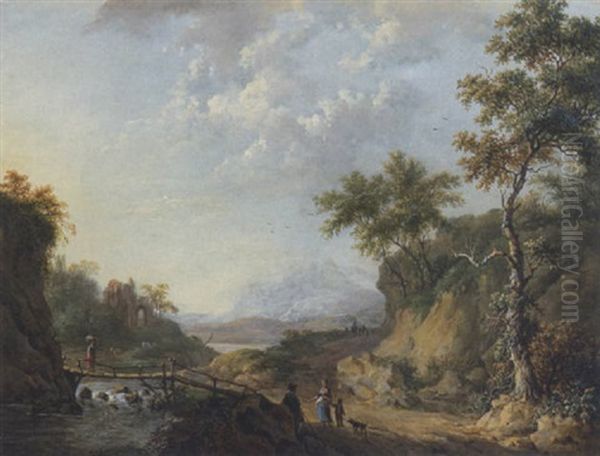 Flusslandschaft Oil Painting by Johann Christian Brand