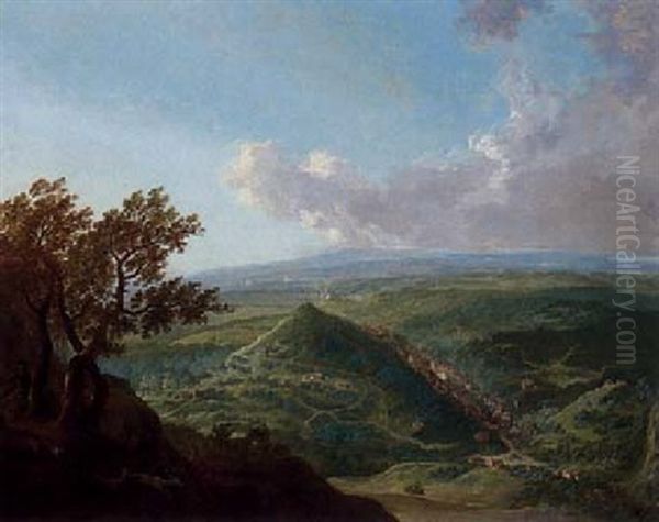 Hirschjagd Bei Forchtenau Im Burgenland Oil Painting by Johann Christian Brand