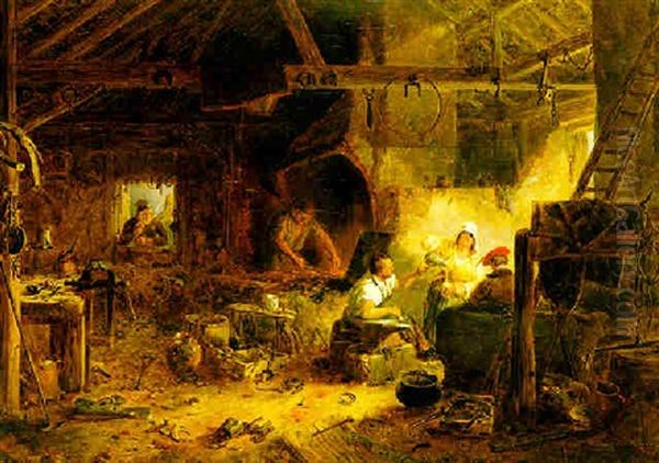 The Village Smithy Oil Painting by Robert Brandard