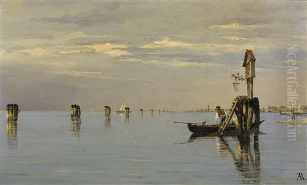 Venice, A View Of The Lagoon Oil Painting by Antonietta Brandeis