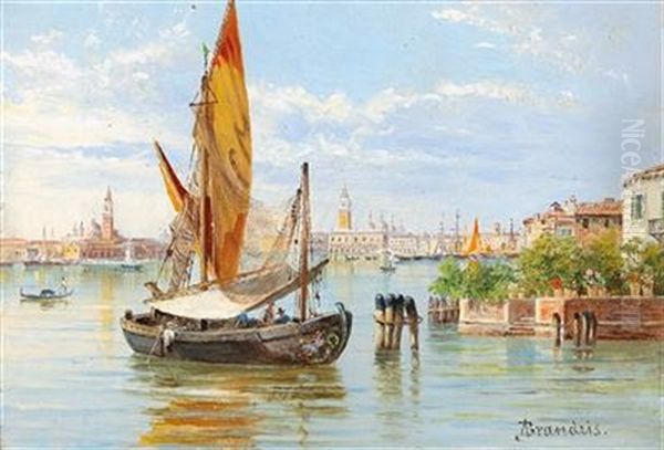 Barche De Pesche, Venezia Oil Painting by Antonietta Brandeis