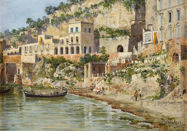 A View Of Posillippo, Naples Oil Painting by Antonietta Brandeis