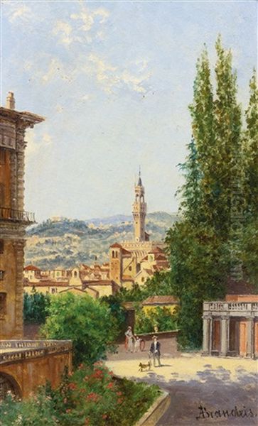 View Of Palazzo Vecchio From The Boboli Gardens, Florence Oil Painting by Antonietta Brandeis