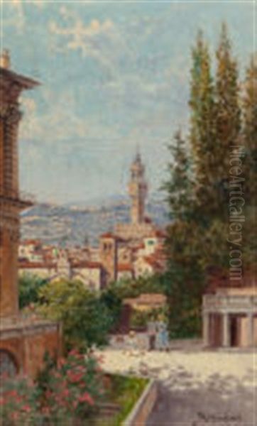 A View Of Florence Oil Painting by Antonietta Brandeis