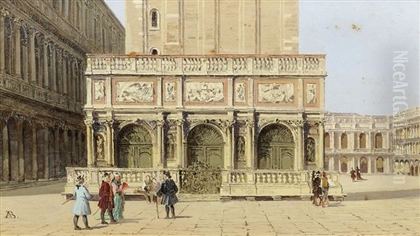 La Loggietta, Piazza Di Marco Oil Painting by Antonietta Brandeis