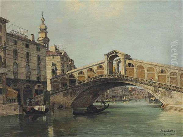 The Rialto Bridge, Venice Oil Painting by Antonietta Brandeis