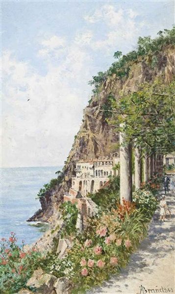 On The Amalfi Coast Oil Painting by Antonietta Brandeis