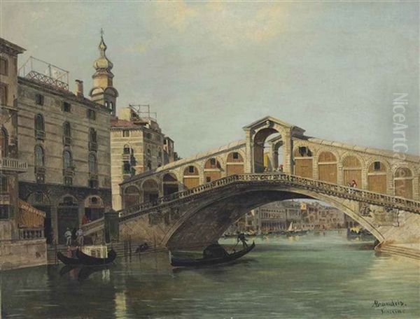 The Rialto Bridge, Venice Oil Painting by Antonietta Brandeis