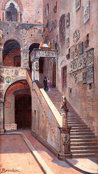 Castello De Bargello Ve Florencii Oil Painting by Antonietta Brandeis