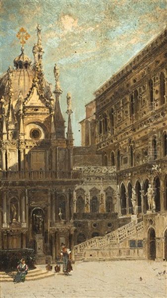 Der Innenhof Des Dogenpalasts In Venedig Oil Painting by Antonietta Brandeis