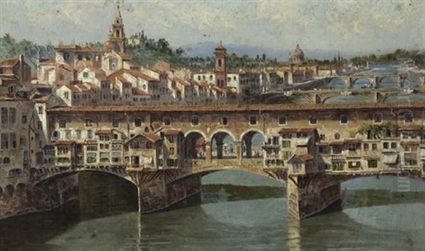 Ponte Vecchio Bridge Oil Painting by Antonietta Brandeis