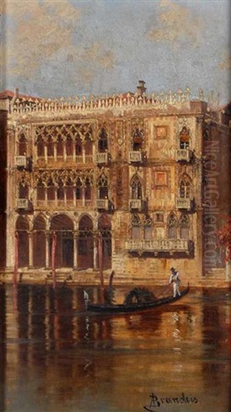 A Golden Palace In Venice Oil Painting by Antonietta Brandeis