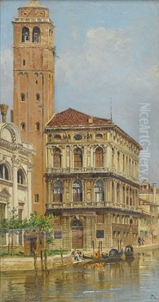 Venice - A View Of The Campanile Of The Church Of Santa Maria Dei Frari Oil Painting by Antonietta Brandeis