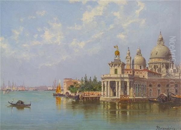 La Dogana (view Of San Giorgio From St. Mark's Campanile; 2 Works) Oil Painting by Antonietta Brandeis