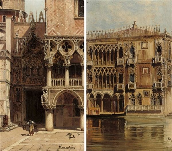 Ca D'oro (+ La Porta Della Casa Julio; Pair) Oil Painting by Antonietta Brandeis