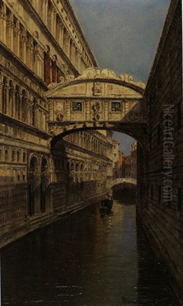 Ponte Dei Sospiri Venezia Oil Painting by Antonietta Brandeis