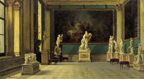 An Der Staffelei In Den Uffizien by Antonietta Brandeis