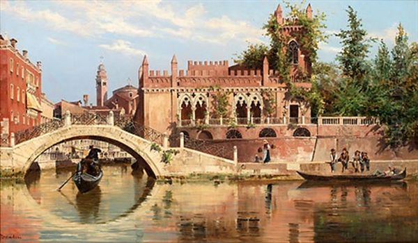 Under Broarna, Venedig Oil Painting by Antonietta Brandeis