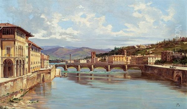 Ponte Delle Grazie In Florenz Oil Painting by Antonietta Brandeis