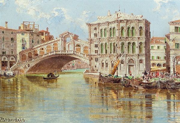 Ponte Di Rialto In Florenz Oil Painting by Antonietta Brandeis