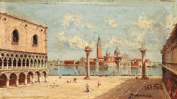 Blick Von Der Piazzetta Uber Das Bacino Di San Marco Auf Die Kirche San Giorgio Maggiore Oil Painting by Antonietta Brandeis