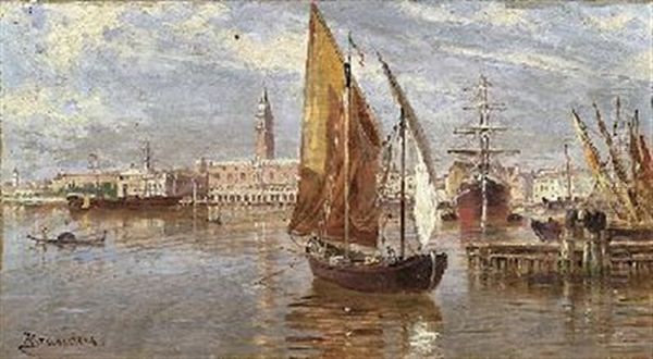 Blick Auf Den Dogenpalast, Venedig Oil Painting by Antonietta Brandeis