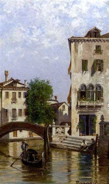 The Old Palace (+ Canale Del Tolentino, Venice; Pair) Oil Painting by Antonietta Brandeis