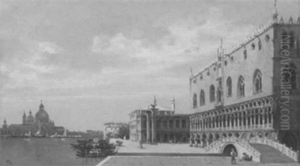 View Of The Doge's Palace And The Piazza San Marco Oil Painting by Antonietta Brandeis