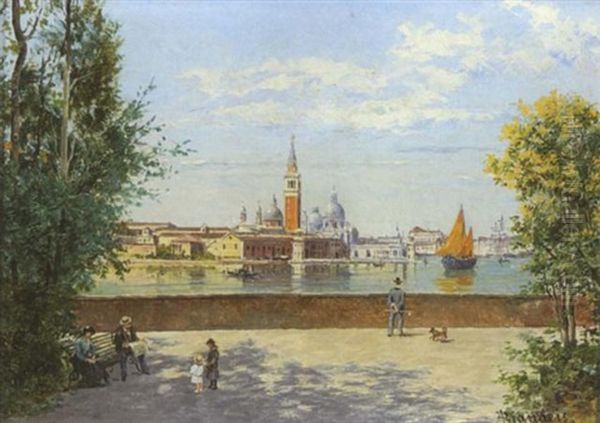 Blick Auf S. Giorgio Maggiore In Venedig Oil Painting by Antonietta Brandeis