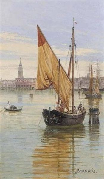 A Gondolier, Venice Oil Painting by Antonietta Brandeis