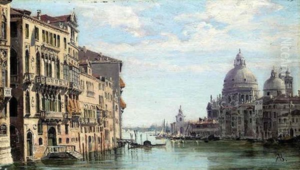 The Grand Canal And Santa Maria Della Salute Oil Painting by Antonietta Brandeis