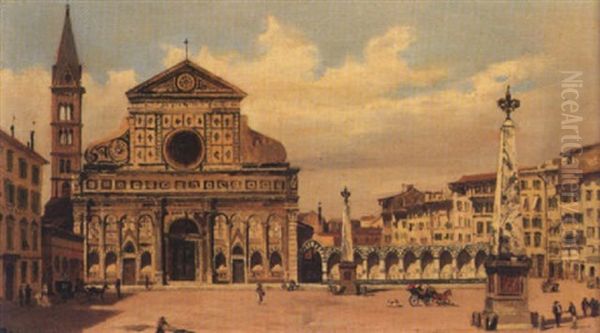 Piazza S. Maria Novella Oil Painting by Antonietta Brandeis