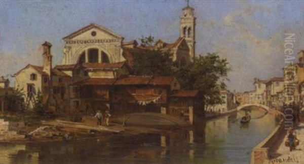 Eglise San Trovaso, Venise Oil Painting by Antonietta Brandeis