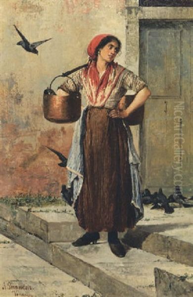 L'acquaiola Oil Painting by Antonietta Brandeis